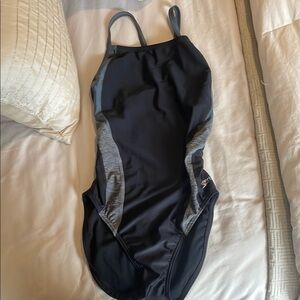 Speedo Black and Gray One Piece Swimsuit for Training